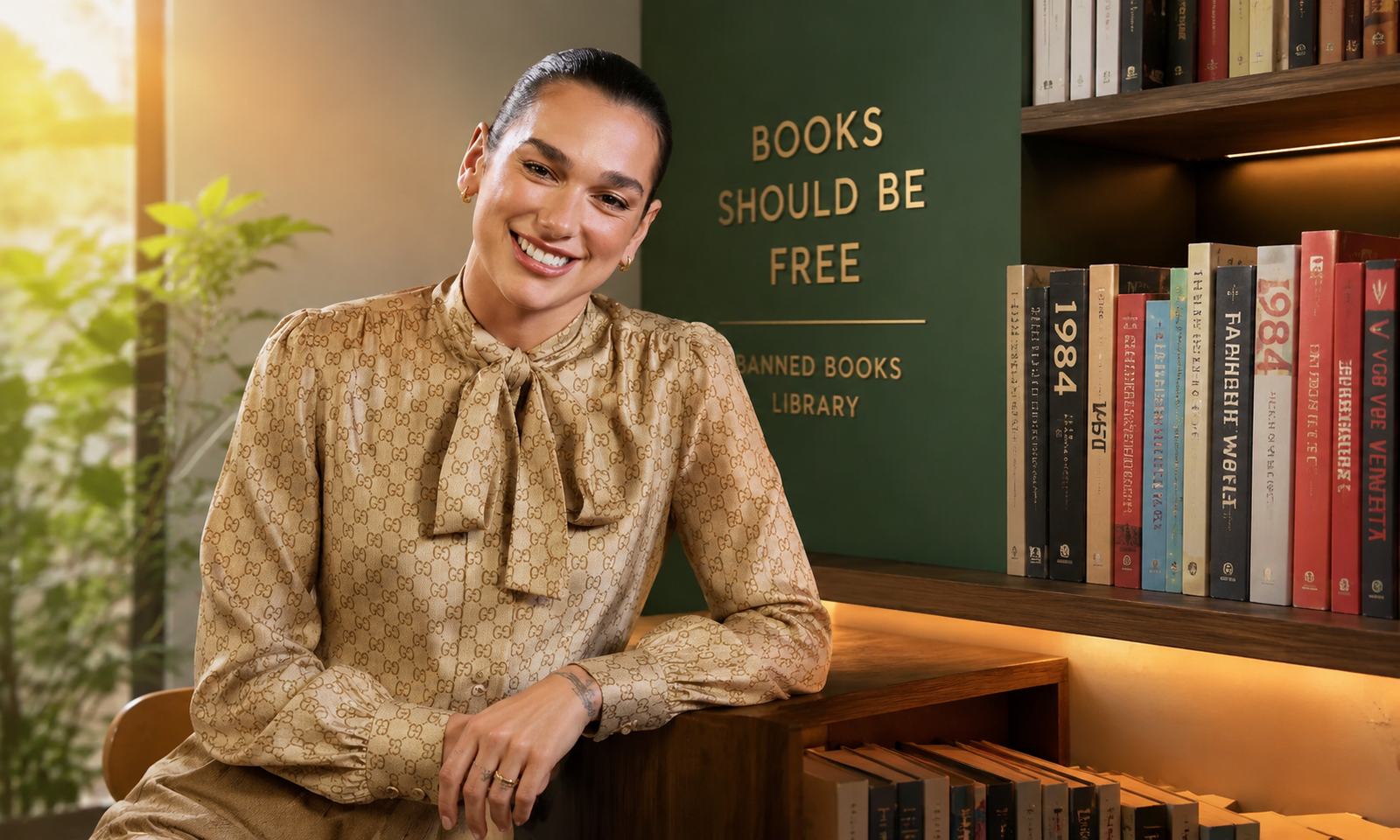 dua lipa opens library for banned and censored books in portugal